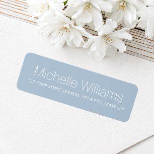 Elegant modern minimal dusty blue return address