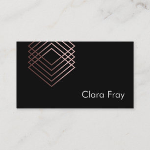 elegant modern minimal faux rose gold geometric business card