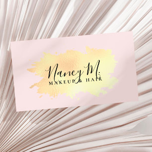 Elegant modern minimal gold pink  business card