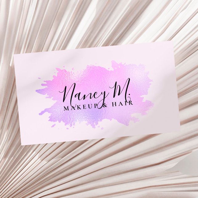 Elegant modern minimal gradient pink purple business card (Creator Uploaded)