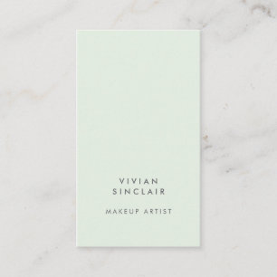 Elegant Modern Minimal Light Green Salon Make Up Business Card