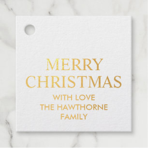 Elegant Modern Minimal Merry Christmas Favour Tags