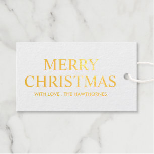 Elegant Modern Minimal Merry Christmas Gift Tags