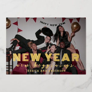 Elegant Modern Minimal New Year Cheers Photo