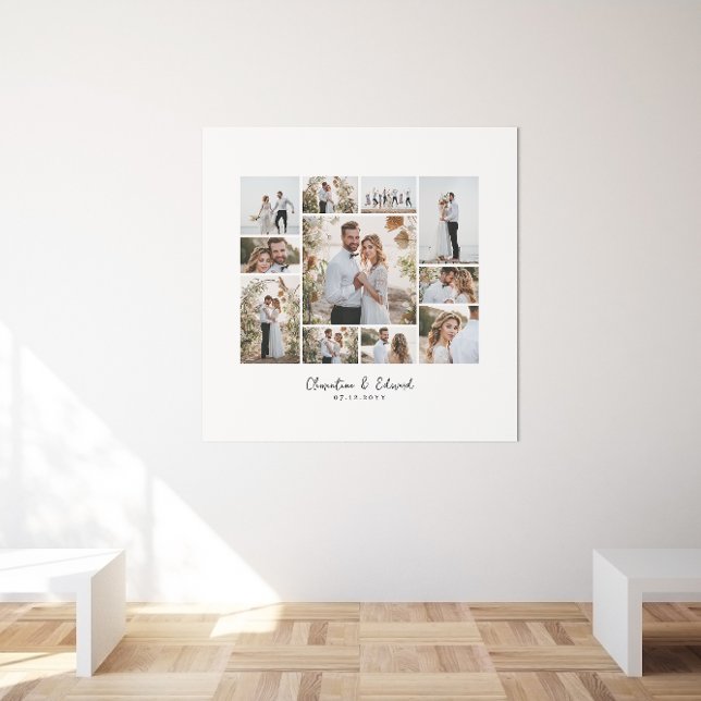 Elegant modern minimal photo collage wedding poster (Creator Uploaded)
