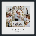 Elegant modern minimal photo collage wedding poster<br><div class="desc">Elegant modern minimal personalised wedding photo collage simple clean lines family gift home decor poster.</div>
