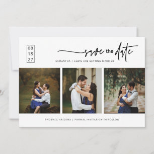 Elegant Modern Minimal Save the Date Photo QR Code Invitation
