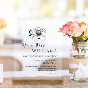 Elegant Modern Minimal Wedding Audio Guestbook  Acrylic Sign