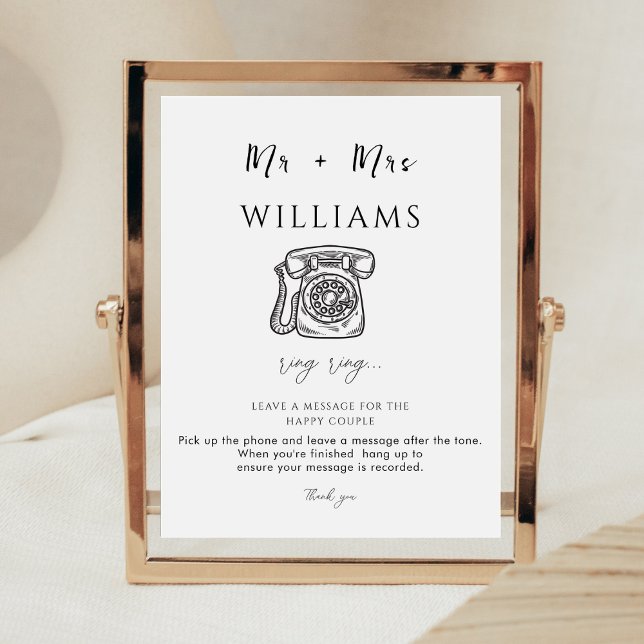 Elegant Modern Minimal Wedding Audio Guestbook  Pedestal Sign (Creator Uploaded)