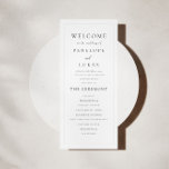 Elegant Modern Minimal Wedding Ceremony Programme<br><div class="desc">This modern, minimal wedding ceremony program card features elegant border lines and a sleek design that's perfect for couples seeking a contemporary look for their special day. The elegant simplicity of the card creates a refined focus on the intricate ceremony details. With a chic aesthetic and a sophisticated feel, this...</div>