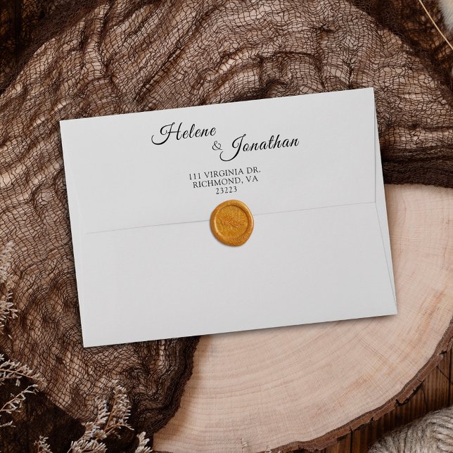 Elegant Modern Minimal Wedding Return Address Envelope (Creator Uploaded)