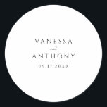 Elegant Modern Minimalist Black and White Wedding Classic Round Sticker<br><div class="desc">Elegant Modern Minimalist Black and White Wedding Sticker</div>