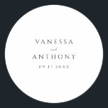 Elegant Modern Minimalist Black and White Wedding Classic Round Sticker<br><div class="desc">Elegant Modern Minimalist Black and White Wedding Sticker</div>