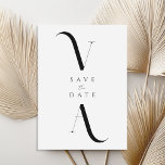 Elegant Modern Minimalist Black and White Wedding Save The Date<br><div class="desc">Modern Minimalist Black and White Wedding Save the Date Cards. Features elegant monogram typography and minimal graphic design.</div>