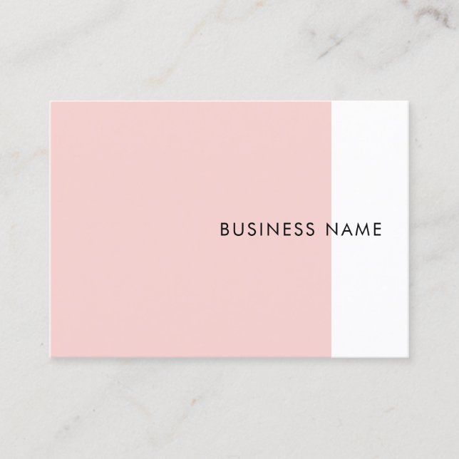 Elegant Modern Minimalist Blush Pink White Trendy Business Card (Front)