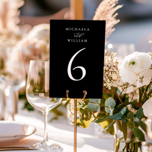 Elegant Modern Minimalist Calligraphy Wedding Table Number