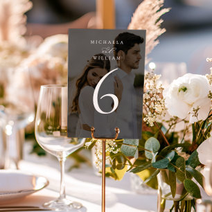 Elegant Modern Minimalist Calligraphy Wedding Table Number
