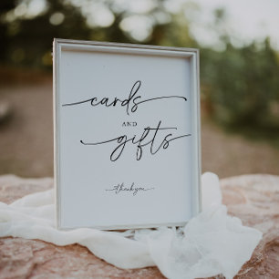 Elegant Modern Minimalist Cards And Gifts Sign