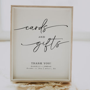Elegant Modern Minimalist Cards And Gifts Sign