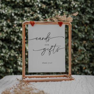Elegant Modern Minimalist Cards And Gifts Sign