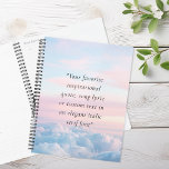 Elegant Modern Minimalist Custom Quote Planner<br><div class="desc">Create your own custom quote planner notebook. Features your personalised text in an elegant minimalist italic serif typography with sunset clouds background</div>
