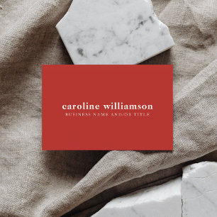 Elegant Modern Minimalist Dark Red Bold Custom Business Card
