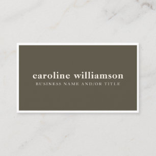 Elegant Modern Minimalist Earthy Olive Simple Business Card