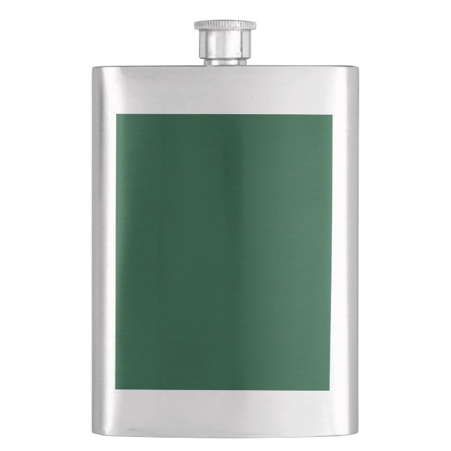 Elegant Modern Minimalist Forest Green Hip Flask (Front)