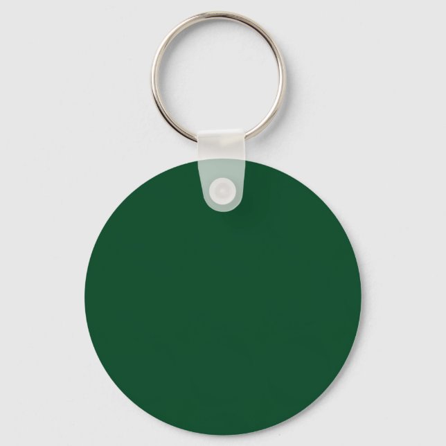 Elegant Modern Minimalist Forest Green Key Ring (Front)