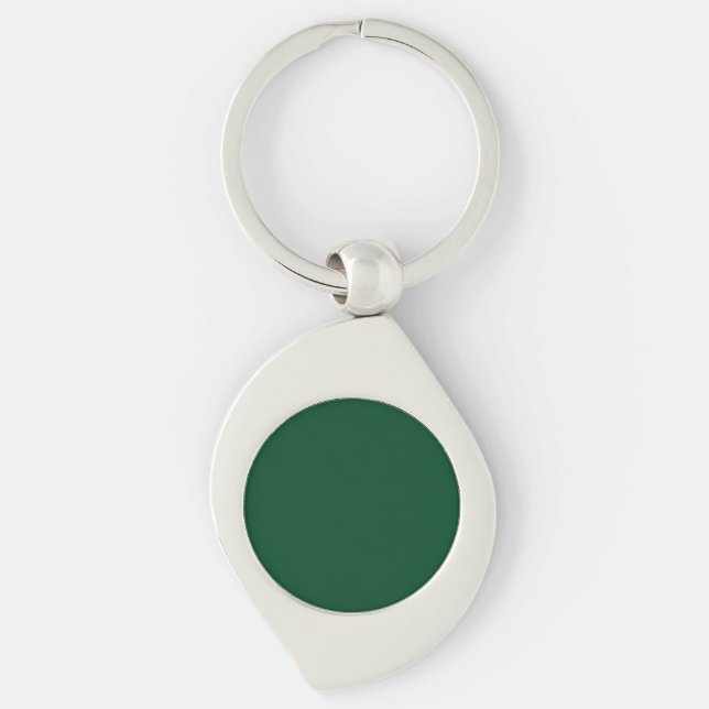 Elegant Modern Minimalist Forest Green Key Ring (Front)