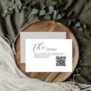 Elegant Modern Minimalist Forest Wedding details RSVP Card