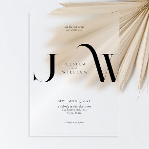 Elegant Modern Minimalist Frosted Wedding Acrylic Invitations