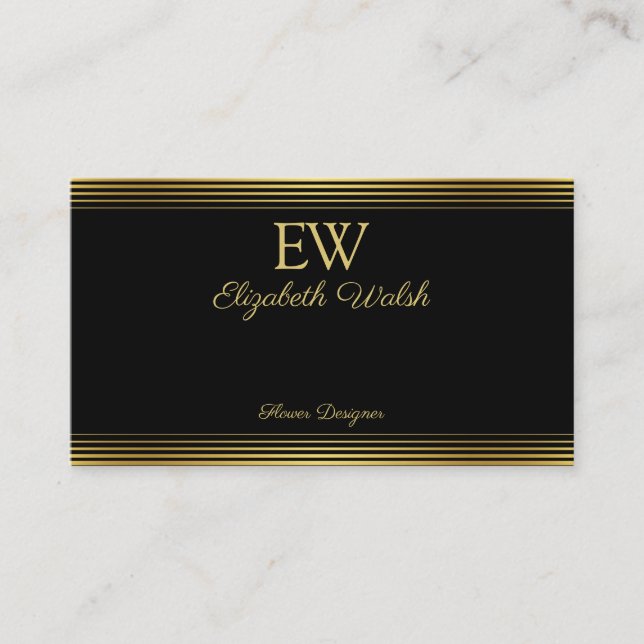 Elegant Modern Minimalist Gold Lines Card Design (Front)