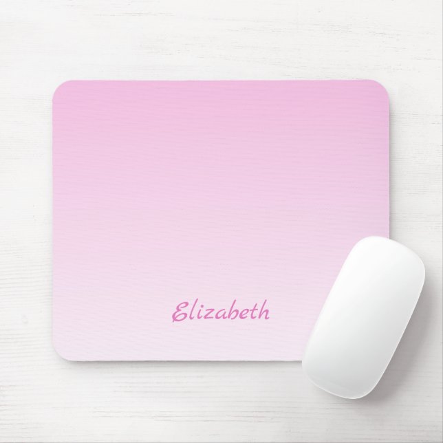Elegant Modern Minimalist Gradient Pink Ombre  Mouse Pad (With Mouse)
