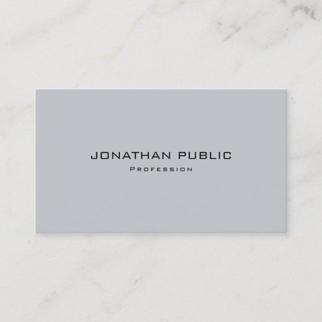 Elegant Modern Minimalist Grey Template Trendy Business Card (Front)