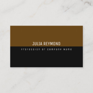 Elegant Modern Minimalist half-black half-brown Business Card