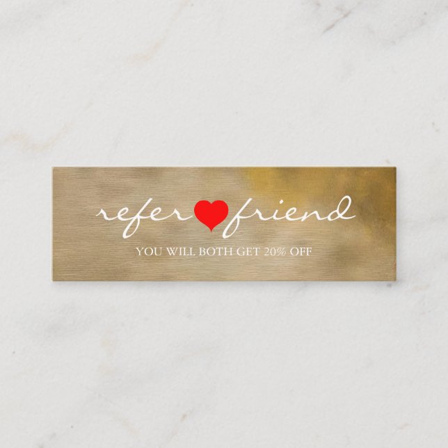 Elegant Modern Minimalist Heart Referral Card (Front)