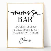Elegant Modern Minimalist Mimosa Bar Sign