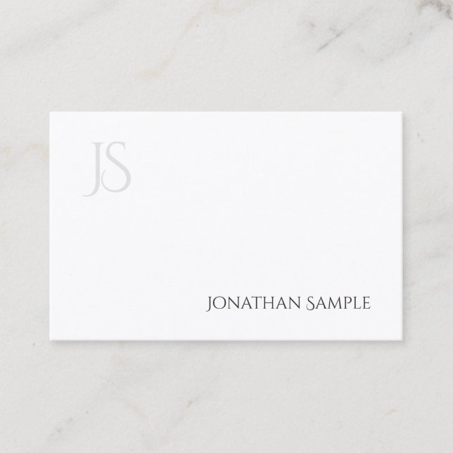 Elegant Modern Minimalist Monogram Simple Plain Business Card (Front)