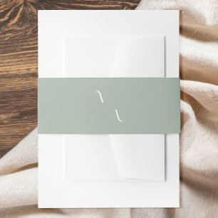Elegant Modern Minimalist Monogram Wedding Invitation Belly Band