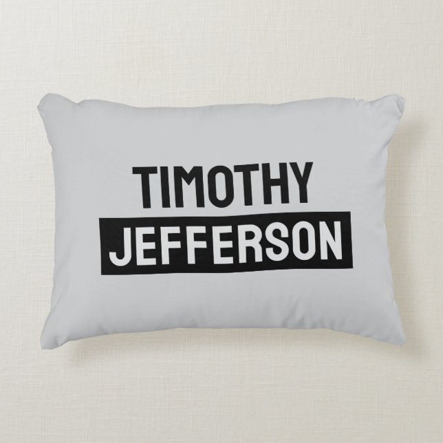 Elegant Modern Minimalist Own Name Decorative Cushion (Front)