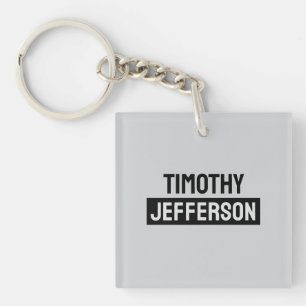 Elegant Modern Minimalist Own Name Key Ring