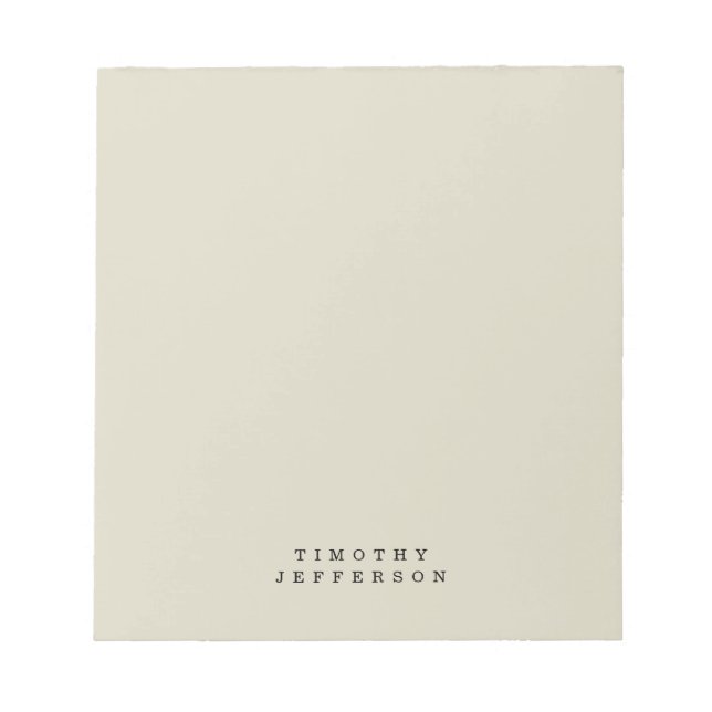 Elegant Modern Minimalist Own Name Notepad (Front)