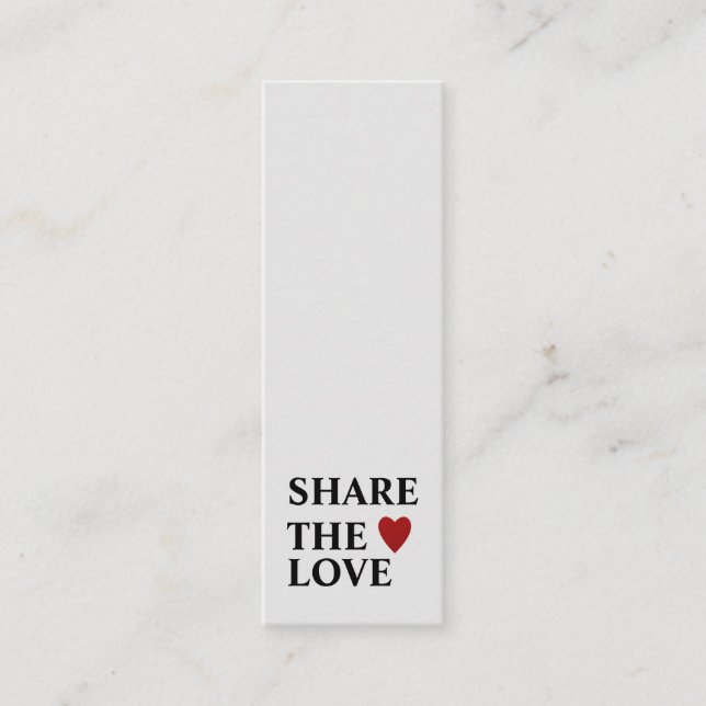 Elegant Modern Minimalist Red Heart Referral Card (Front)
