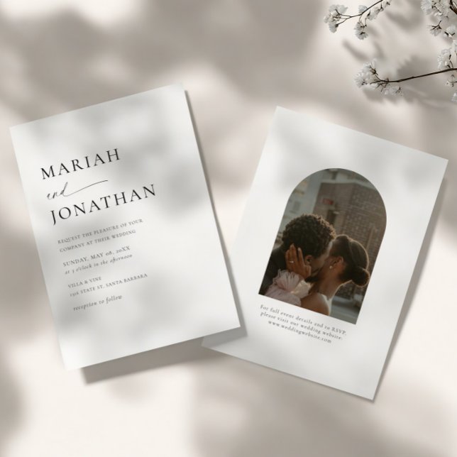 Elegant Modern Minimalist RSVP Photo Wedding Invitation (Creator Uploaded)