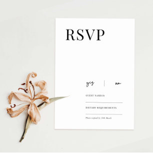 Elegant modern minimalist RSVP Reply Card