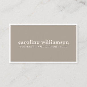 Elegant Modern Minimalist Rustic Taupe Simple Business Card