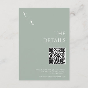 Elegant Modern Minimalist Sage Green Wedding Enclosure Card