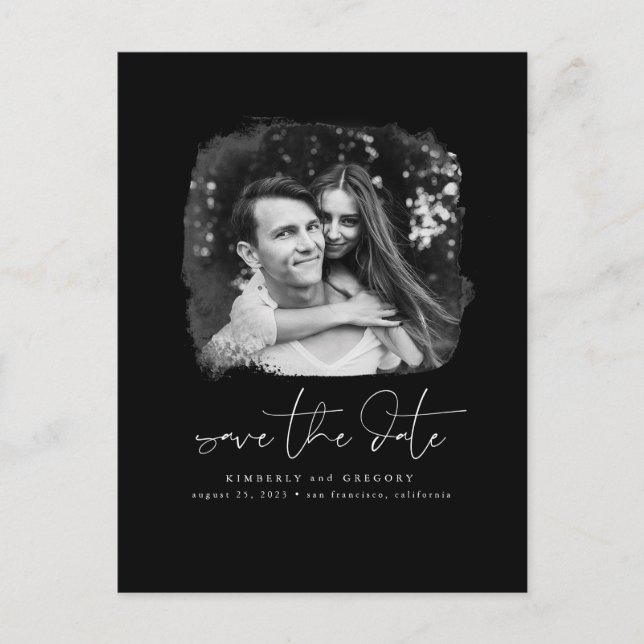 Elegant Modern Minimalist Save The Date Photo Anno Announcement Postcard (Front)
