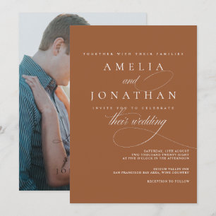 Elegant Modern Minimalist Script Wedding Invitatio Invitation